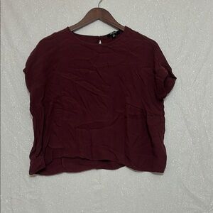 Madewell Red Relaxed Blouse with Short Sleeves